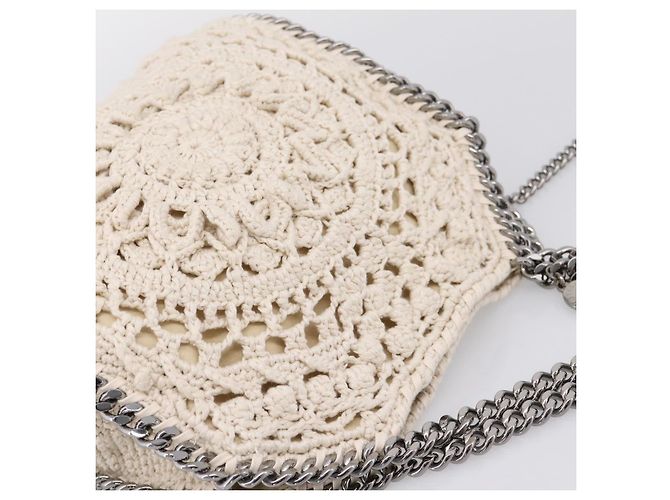 Stella Mc Cartney Stella McCartney Borsa a tracolla con catena Falabella Knit 2way Ivory Auth 200538V Argento Crudo - vista 6
