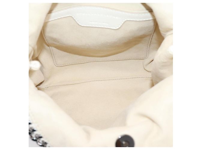Stella Mc Cartney Stella McCartney Borsa a tracolla con catena Falabella Knit 2way Ivory Auth 200538V Argento Crudo - vista 9