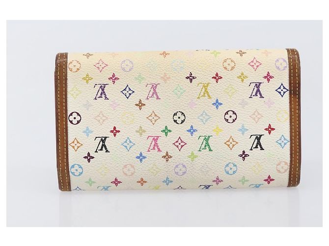LOUIS VUITTON Cartera Larga Monogram Multicolor Set de 2 Blanca LV Auth BA16225 Blanco - vista 12