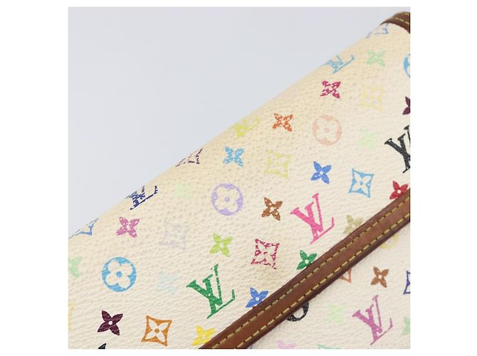 LOUIS VUITTON Cartera Larga Monogram Multicolor Set de 2 Blanca LV Auth BA16225 Blanco - vista 17
