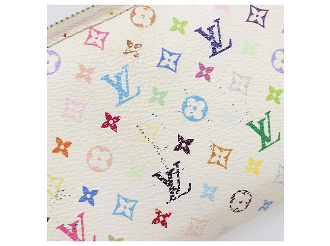 LOUIS VUITTON Cartera Larga Monogram Multicolor Set de 2 Blanca LV Auth BA16225 Blanco - vista 9