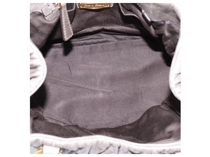 Borsa a mano Miu Miu Matelassé in pelle 2way Grigio Oro Auth 167718M Marrone D'oro - vista 10