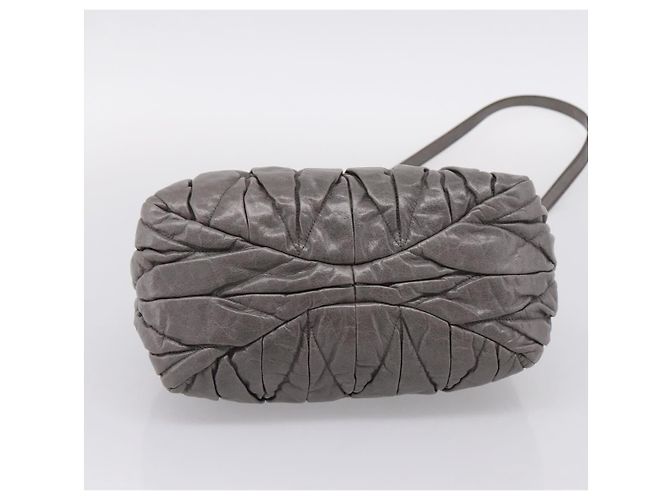 Borsa a mano Miu Miu Matelassé in pelle 2way Grigio Oro Auth 167718M Marrone D'oro - vista 5