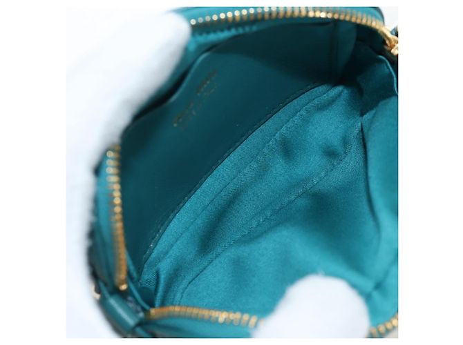 Borsa vita Miu Miu Matelassé in pelle Verde Oro Auth LN043M D'oro - vista 10