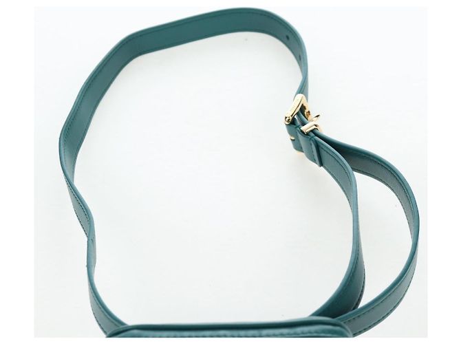 Borsa vita Miu Miu Matelassé in pelle Verde Oro Auth LN043M D'oro - vista 14