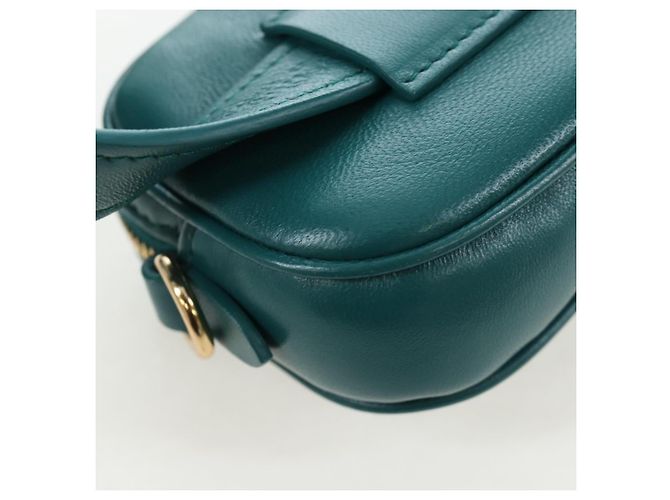 Borsa vita Miu Miu Matelassé in pelle Verde Oro Auth LN043M D'oro - vista 17