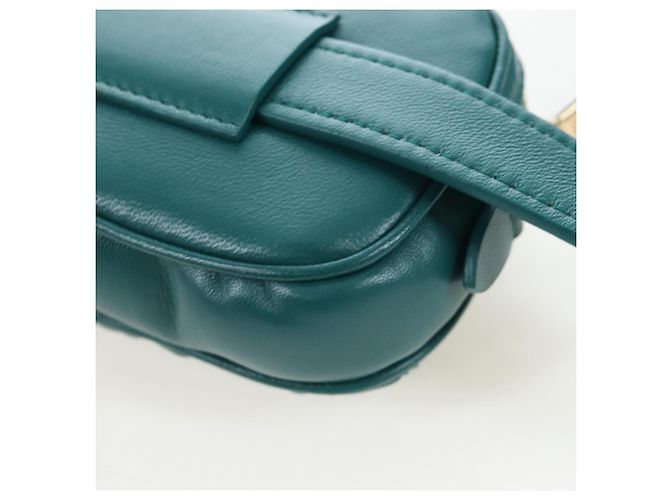 Borsa vita Miu Miu Matelassé in pelle Verde Oro Auth LN043M D'oro - vista 18