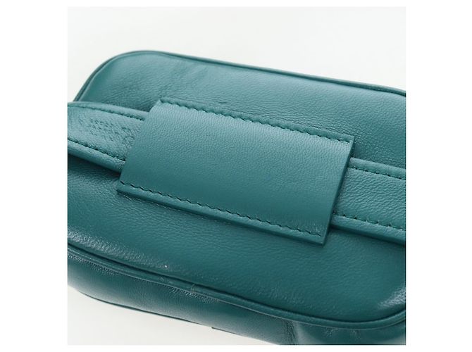 Borsa vita Miu Miu Matelassé in pelle Verde Oro Auth LN043M D'oro - vista 19