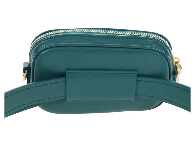 Borsa vita Miu Miu Matelassé in pelle Verde Oro Auth LN043M D'oro - vista 2