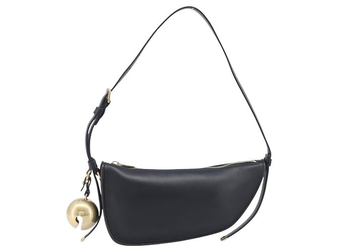 Bolsa de Ombro BURBERRY em Couro Preto e Dourado Auth BA16116A - vista 13