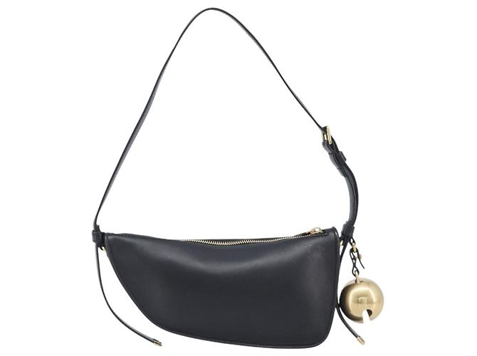 Bolsa de Ombro BURBERRY em Couro Preto e Dourado Auth BA16116A - vista 2