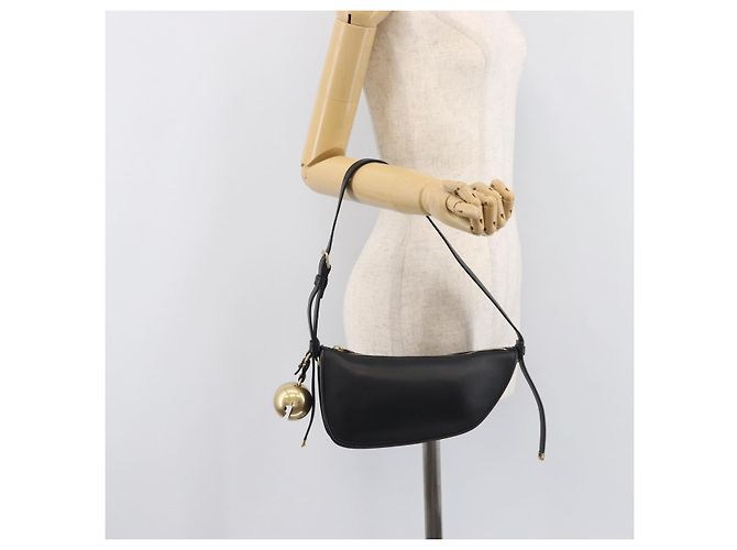 Bolsa de Ombro BURBERRY em Couro Preto e Dourado Auth BA16116A - vista 24