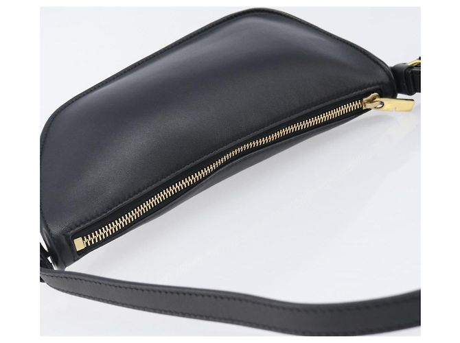 Bolsa de Ombro BURBERRY em Couro Preto e Dourado Auth BA16116A - vista 6