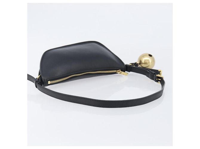 Bolsa de Ombro BURBERRY em Couro Preto e Dourado Auth BA16116A - vista 7