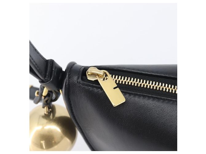 Bolsa de Ombro BURBERRY em Couro Preto e Dourado Auth BA16116A - vista 9