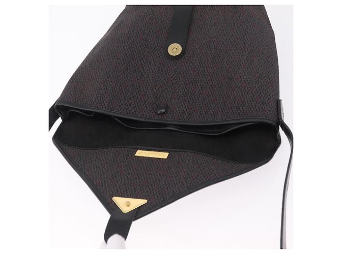 Autre Marque Borsa a tracolla Saint Laurent Canvas Black Gold Tone Auth ka6508 Nero - vista 11