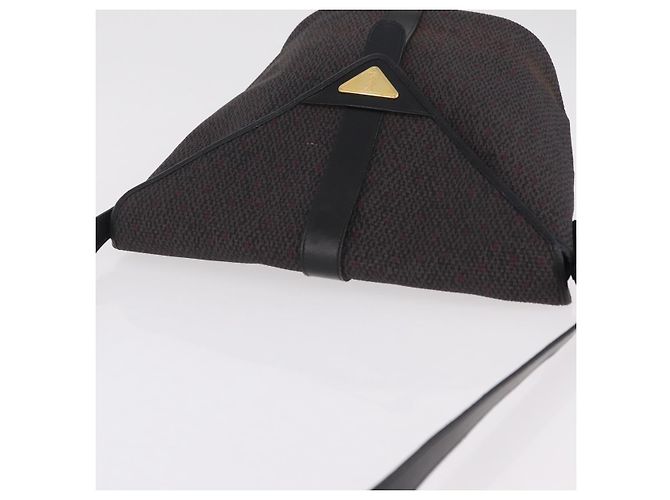Autre Marque Borsa a tracolla Saint Laurent Canvas Black Gold Tone Auth ka6508 Nero - vista 14