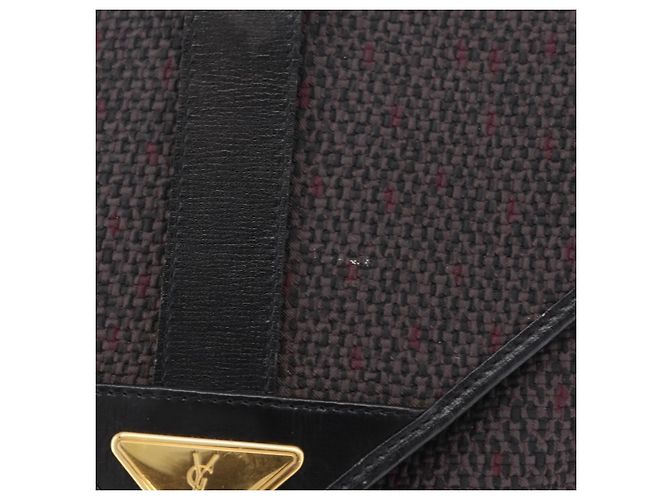 Autre Marque Borsa a tracolla Saint Laurent Canvas Black Gold Tone Auth ka6508 Nero - vista 2