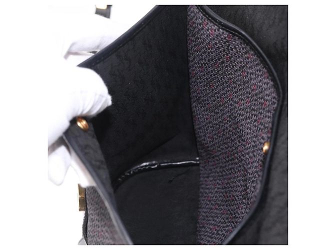 Autre Marque Borsa a tracolla Saint Laurent Canvas Black Gold Tone Auth ka6508 Nero - vista 25