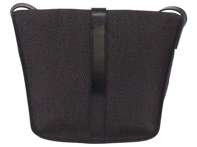 Autre Marque Borsa a tracolla Saint Laurent Canvas Black Gold Tone Auth ka6508 Nero - vista 3