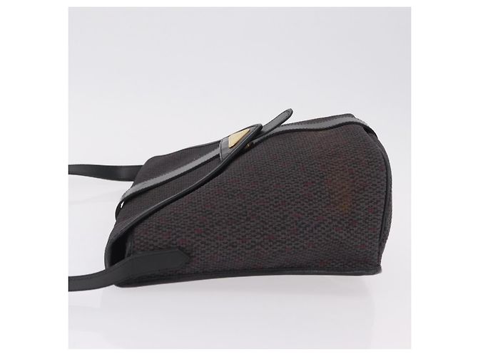 Autre Marque Borsa a tracolla Saint Laurent Canvas Black Gold Tone Auth ka6508 Nero - vista 5