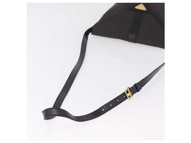 Autre Marque Borsa a tracolla Saint Laurent Canvas Black Gold Tone Auth ka6508 Nero - vista 8