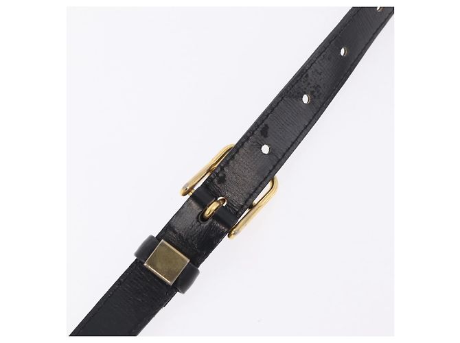 Autre Marque Borsa a tracolla Saint Laurent Canvas Black Gold Tone Auth ka6508 Nero - vista 9