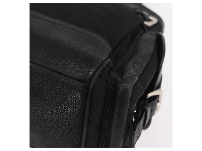 Saco Tote PRADA Nylon Preto Prata Auth 207682 - vista 15