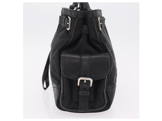 Saco Tote PRADA Nylon Preto Prata Auth 207682 - vista 3