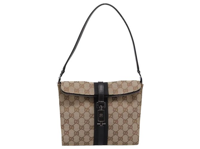 Borsa a tracolla GUCCI GG Canvas Jackie Beige Silver 001 3734 Auth ep16380V Argento - vista 13