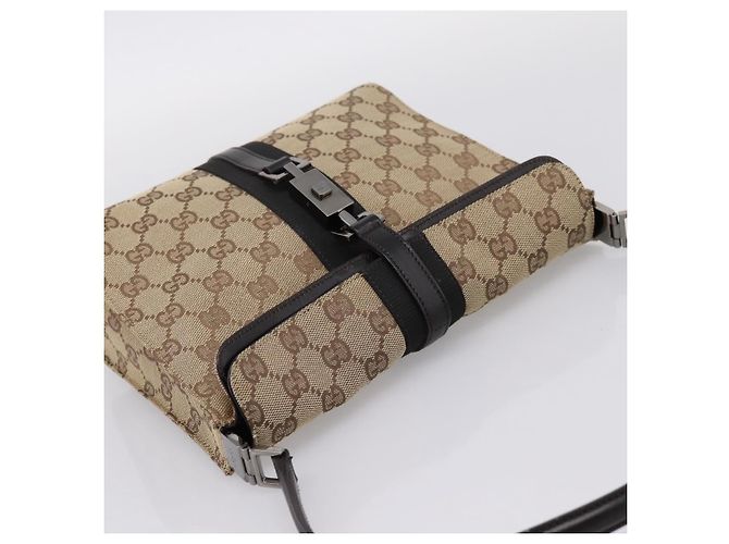 Borsa a tracolla GUCCI GG Canvas Jackie Beige Silver 001 3734 Auth ep16380V Argento - vista 6