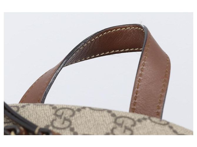 Zaino GUCCI GG Supreme Web Sherry Line PVC Beige Gold 427042 Auth ep16166A - vista 14