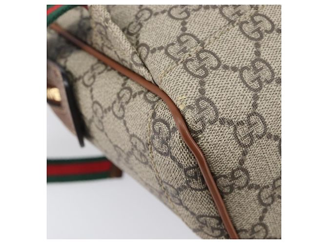 Zaino GUCCI GG Supreme Web Sherry Line PVC Beige Gold 427042 Auth ep16166A - vista 20