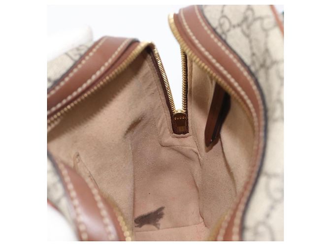 Zaino GUCCI GG Supreme Web Sherry Line PVC Beige Gold 427042 Auth ep16166A - vista 24
