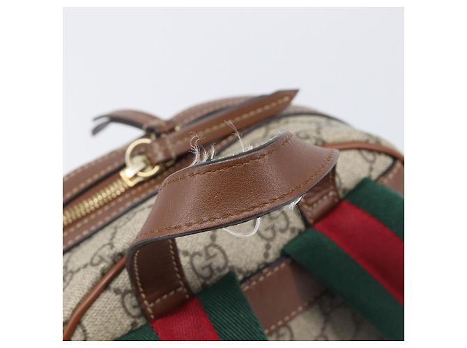 Zaino GUCCI GG Supreme Web Sherry Line PVC Beige Gold 427042 Auth ep16166A - vista 7