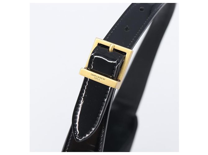 Autre Marque Saint Laurent LE 5A 7 Mini Hand Bag Smooth Calf Skin Black Gold Auth ka6389M Nero D'oro - vista 10