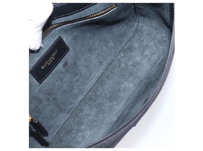 Autre Marque Saint Laurent LE 5A 7 Mini Hand Bag Smooth Calf Skin Black Gold Auth ka6389M Nero D'oro - vista 11