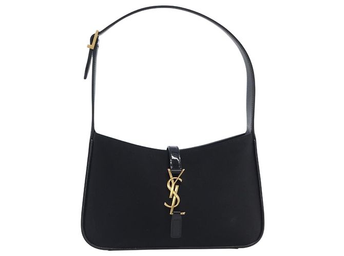 Autre Marque Saint Laurent LE 5A 7 Mini Hand Bag Smooth Calf Skin Black Gold Auth ka6389M Nero D'oro - vista 13