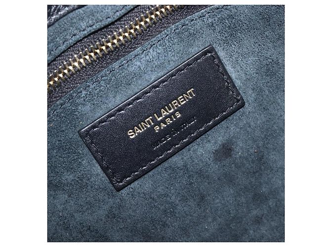 Autre Marque Saint Laurent LE 5A 7 Mini Hand Bag Smooth Calf Skin Black Gold Auth ka6389M Nero D'oro - vista 18