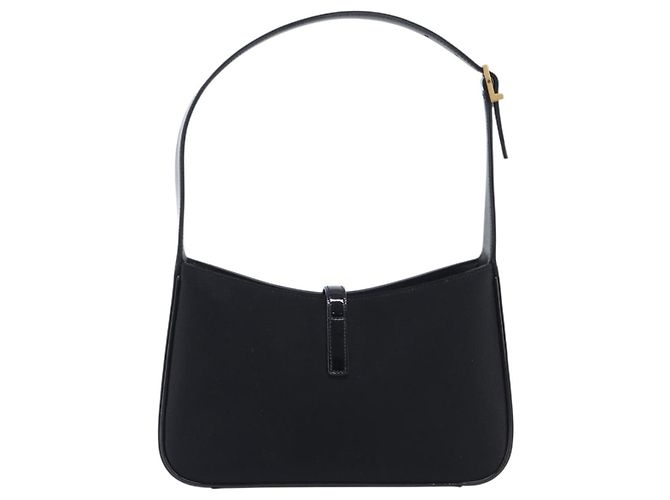 Autre Marque Saint Laurent LE 5A 7 Mini Hand Bag Smooth Calf Skin Black Gold Auth ka6389M Nero D'oro - vista 2