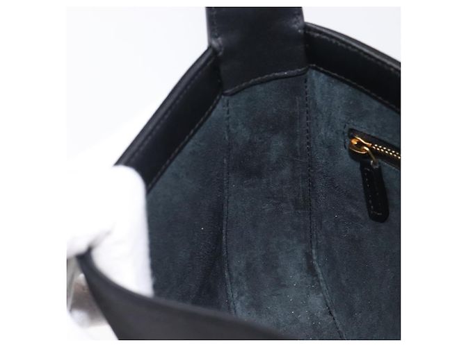 Autre Marque Saint Laurent LE 5A 7 Mini Hand Bag Smooth Calf Skin Black Gold Auth ka6389M Nero D'oro - vista 20