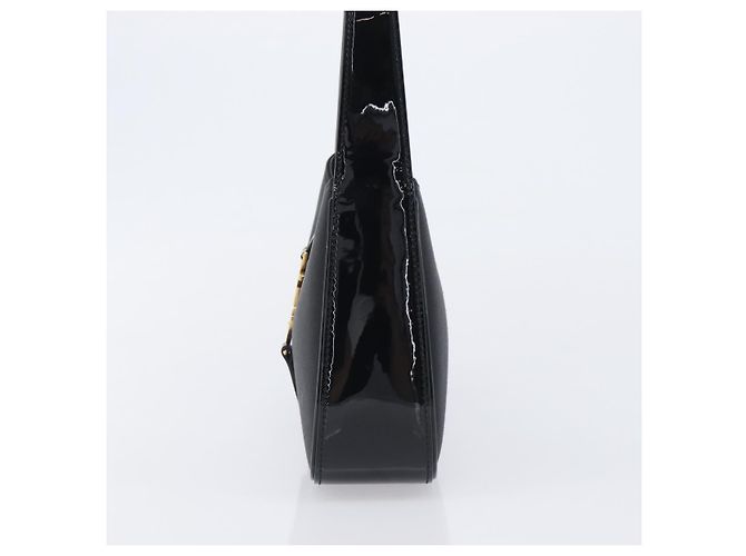 Autre Marque Saint Laurent LE 5A 7 Mini Hand Bag Smooth Calf Skin Black Gold Auth ka6389M Nero D'oro - vista 3