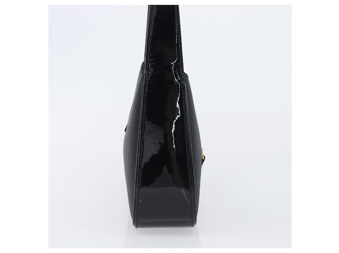 Autre Marque Saint Laurent LE 5A 7 Mini Hand Bag Smooth Calf Skin Black Gold Auth ka6389M Nero D'oro - vista 4