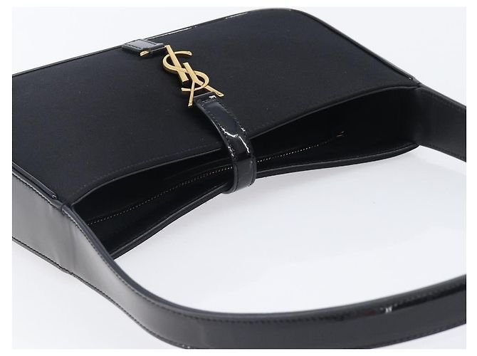 Autre Marque Saint Laurent LE 5A 7 Mini Hand Bag Smooth Calf Skin Black Gold Auth ka6389M Nero D'oro - vista 6