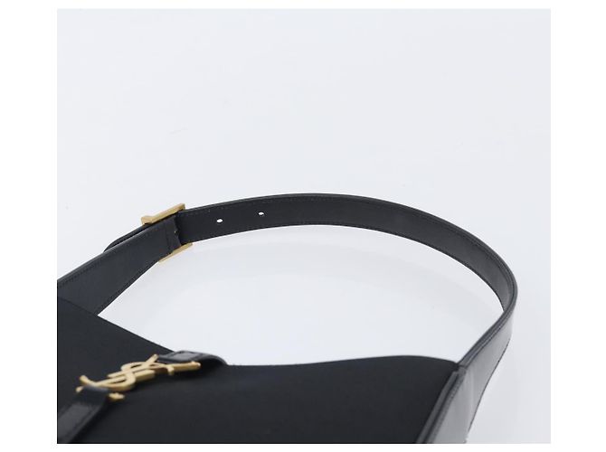 Autre Marque Saint Laurent LE 5A 7 Mini Hand Bag Smooth Calf Skin Black Gold Auth ka6389M Nero D'oro - vista 8