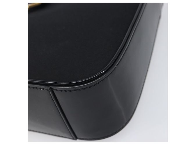 Autre Marque Saint Laurent LE 5A 7 Mini Hand Bag Smooth Calf Skin Black Gold Auth ka6389M Nero D'oro - vista 9