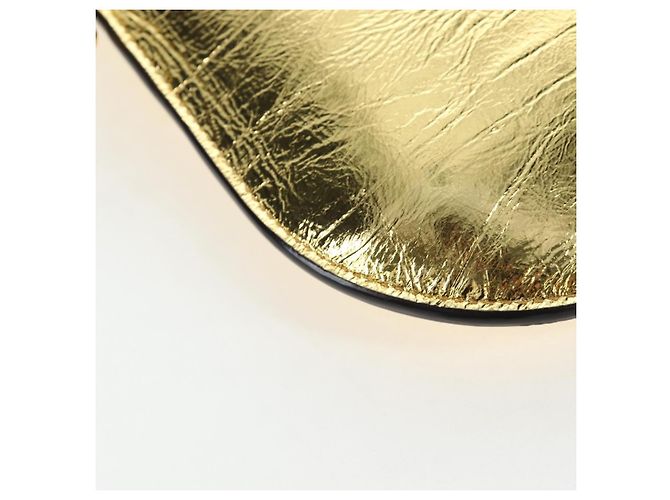 FENDI Shoulder Pouch Leather Gold Auth 206841M Dourado - vista 17