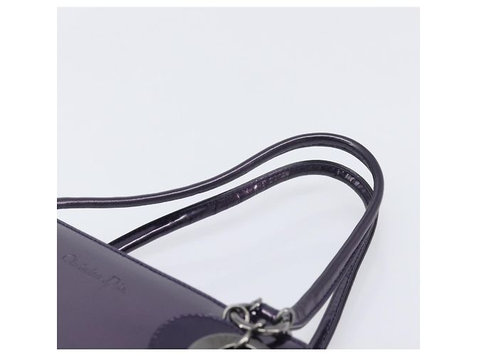 Borsa Christian Dior Pelle verniciata Viola Argento Auth bs37482 - vista 14