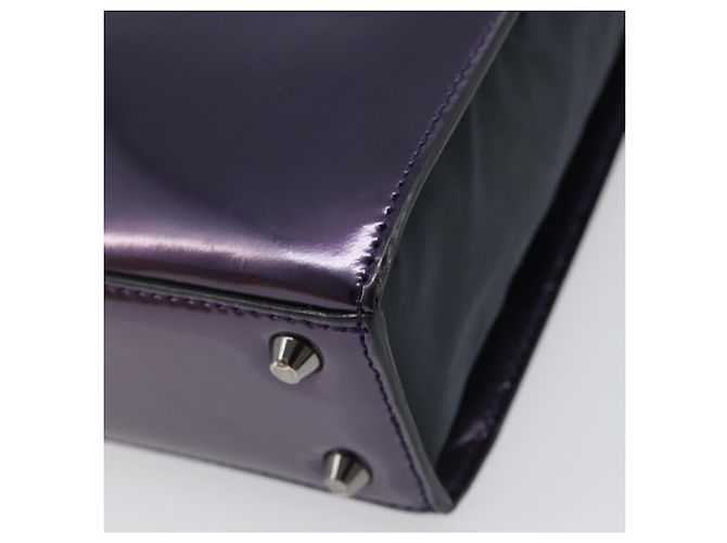 Borsa Christian Dior Pelle verniciata Viola Argento Auth bs37482 - vista 17