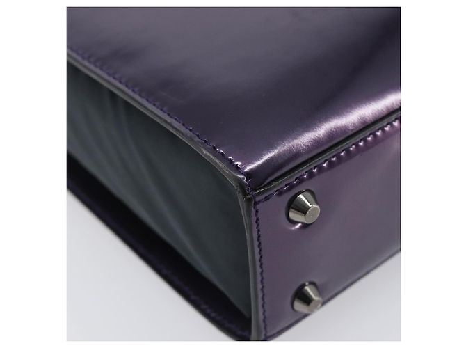 Borsa Christian Dior Pelle verniciata Viola Argento Auth bs37482 - vista 18